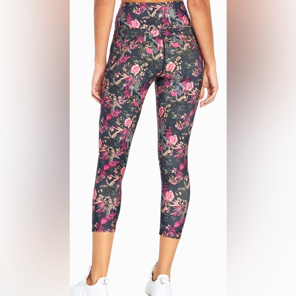 Marika Carson Side Pocket Mid Calf Capri COLOR: OMBRE BLUE DECO FLORAL Size: L - Picture 2 of 6